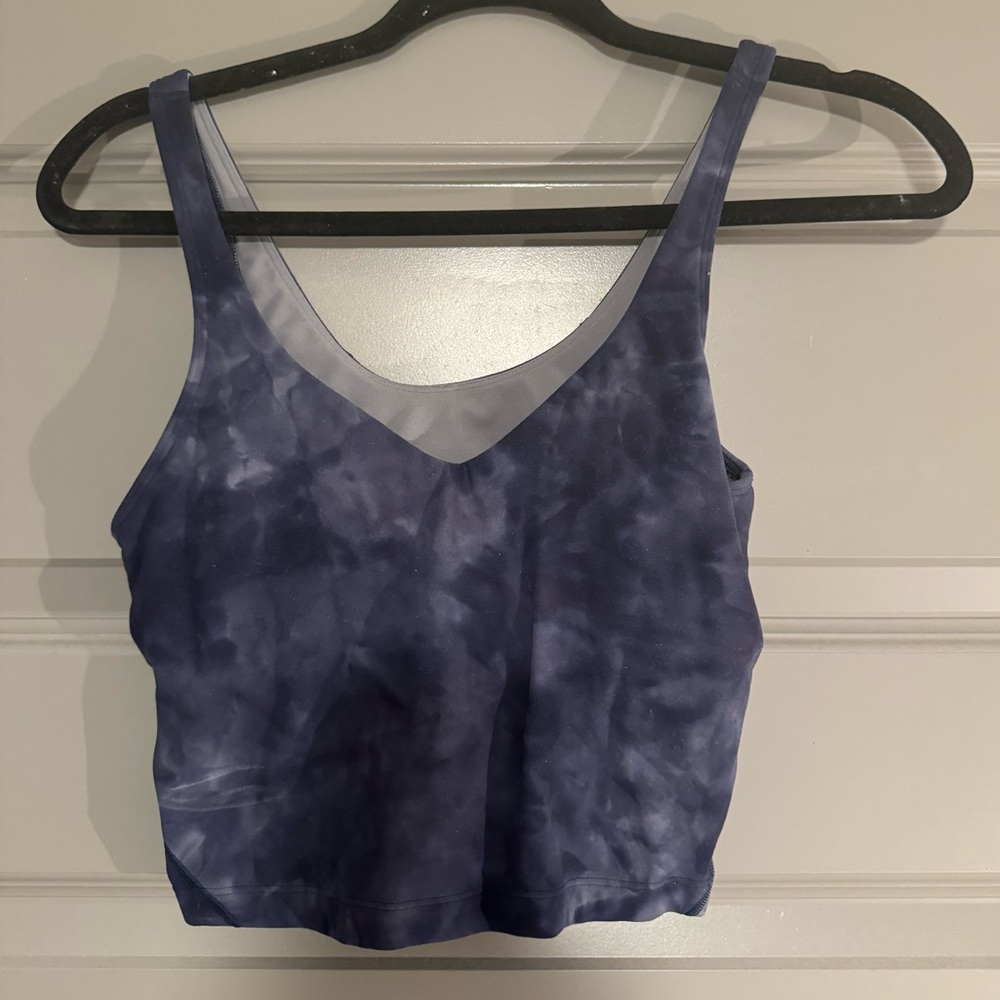 Lululemon navy blue acid wash align tank